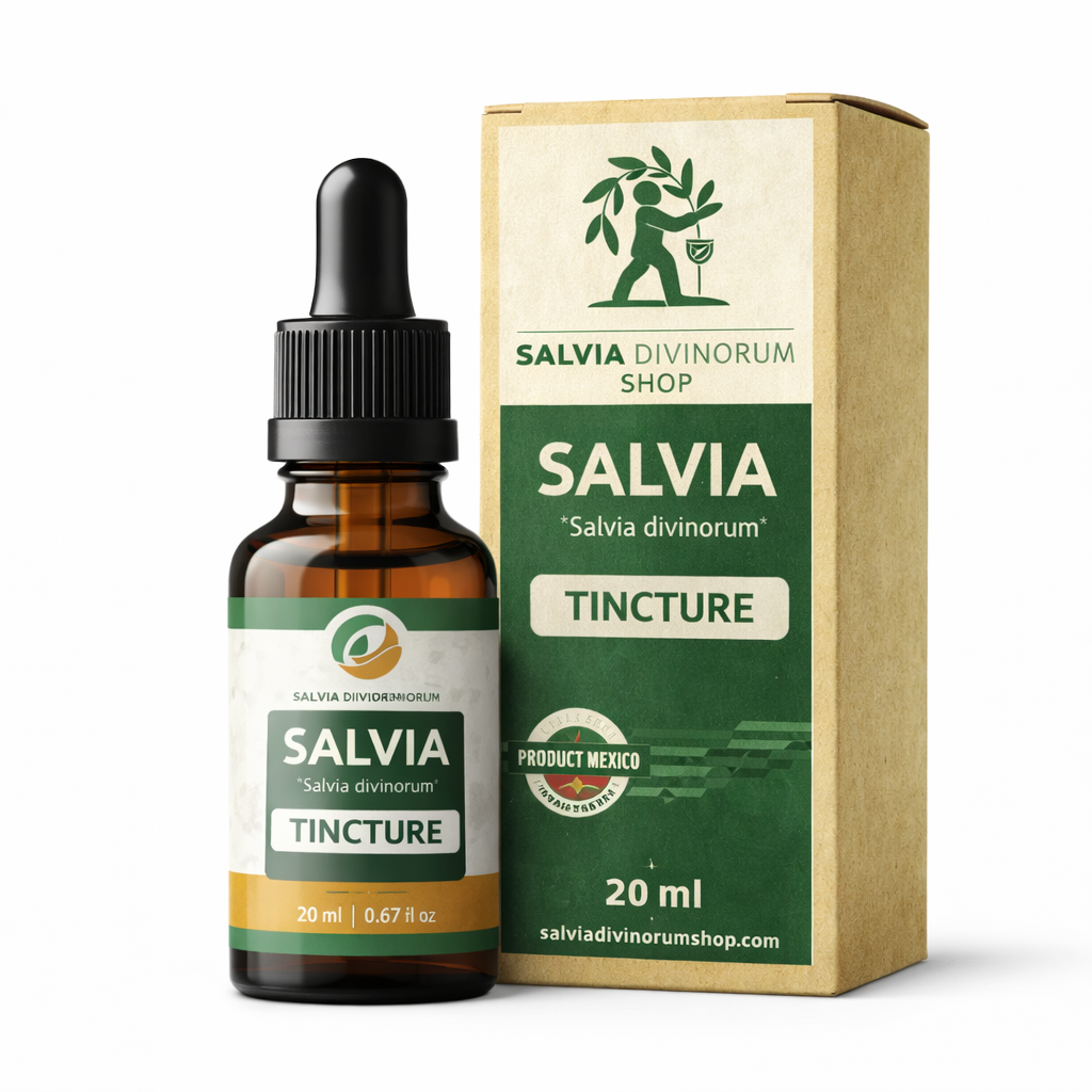 Close-up view of salvia divinorum tincture liquid used for botanical reference